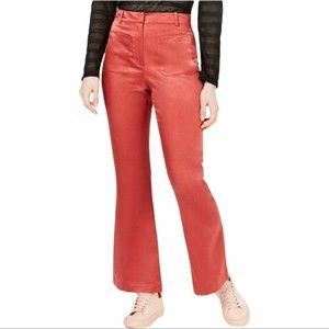 Anthropologie Moon River Rose Patch-Pocket Satin Bootcut Pants - Sz Large MN2